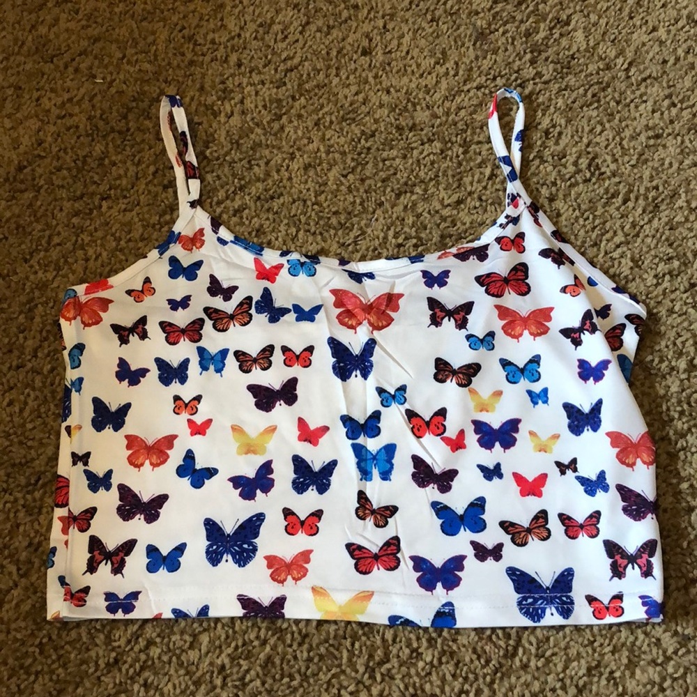 Shein butterfly crop top
